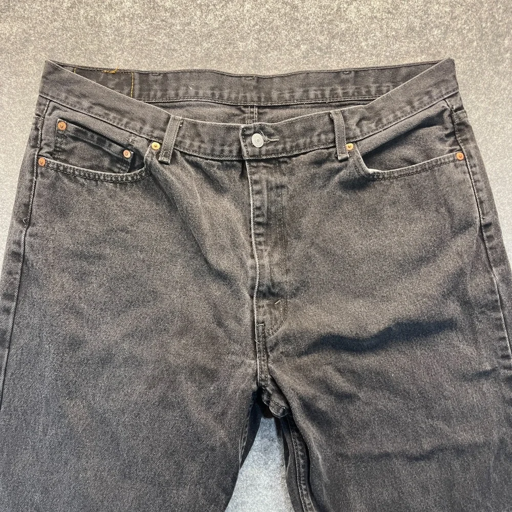 Levis‎ Jeans Men's 44x29 550 Relaxed Fit Straight Leg Black Denim Pants